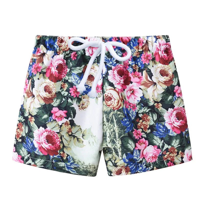 Boys Cartoon Print Beach Shorts Summer Quick Dry Swim Trunks Kids Casual Board Shorts Toddler Swimwear Bathing Suit For 2-8Y