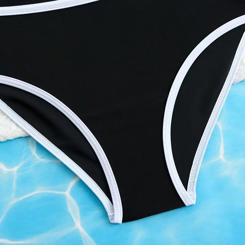 2026 Black Girls Swimsuit High Waist Bikini Kids Swimwear Female Children's Bathers Bathing Swimming Swim Suit Summer Beachwear