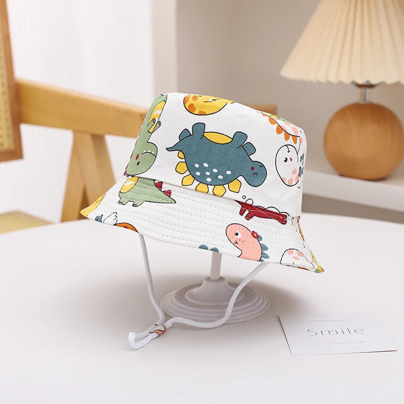 New Panama Summer Baby Sun Hat for Girls and Boys Beach Sun Cap Cartoon Autumn Kids Fisherman's Cap Outdoor Baby Bucket Hat