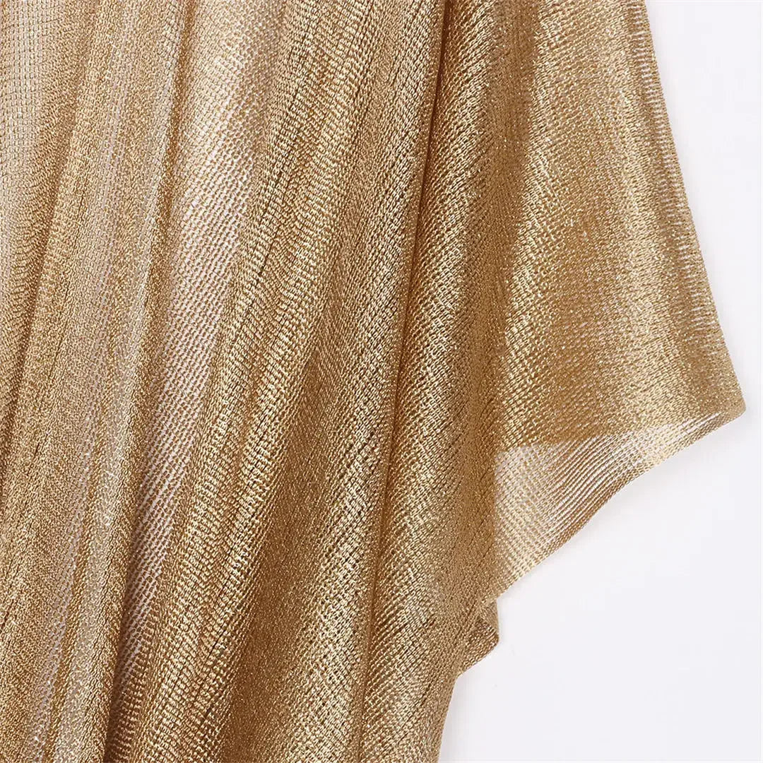 Sexy Fringe Tassel Sheer Knitted Beach Cover Up Dress Shiny Mesh Tunic for Women Swimwear Mesh Cover Lightweight Beach Dress