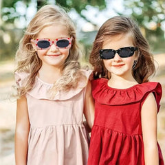 UV400 Heart Print Children Sunglasses Cute 2-8 Years Sun Protection Eyewear Kids Rectangular Sun Glasses