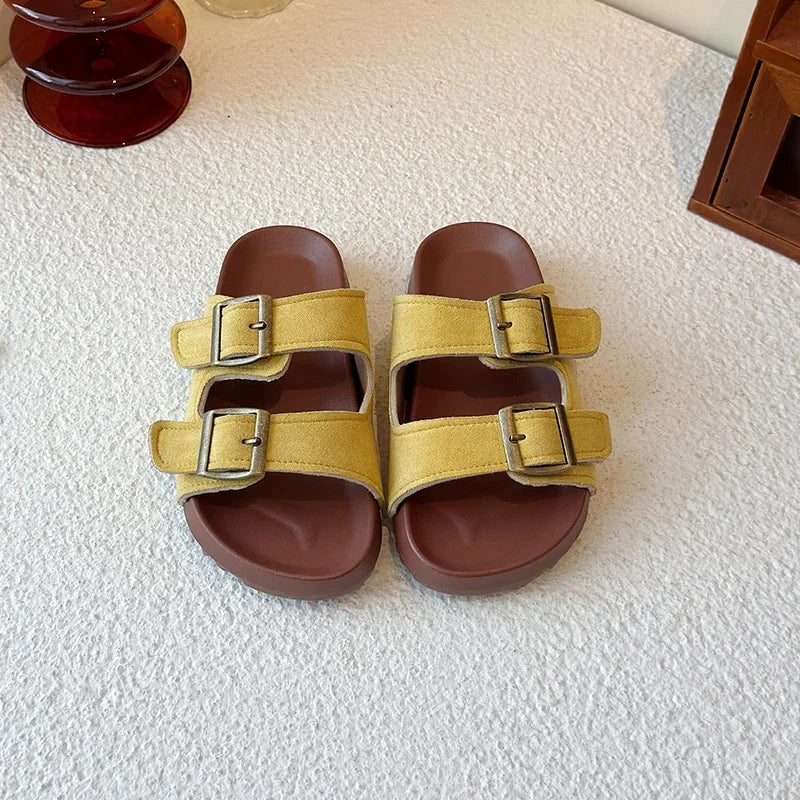 New Trend Girls Open-toe Slippers Summer Children's Causal Slip-on Shoes Fashion Kids Simple Boys Beach Flat Slippers Non-slip