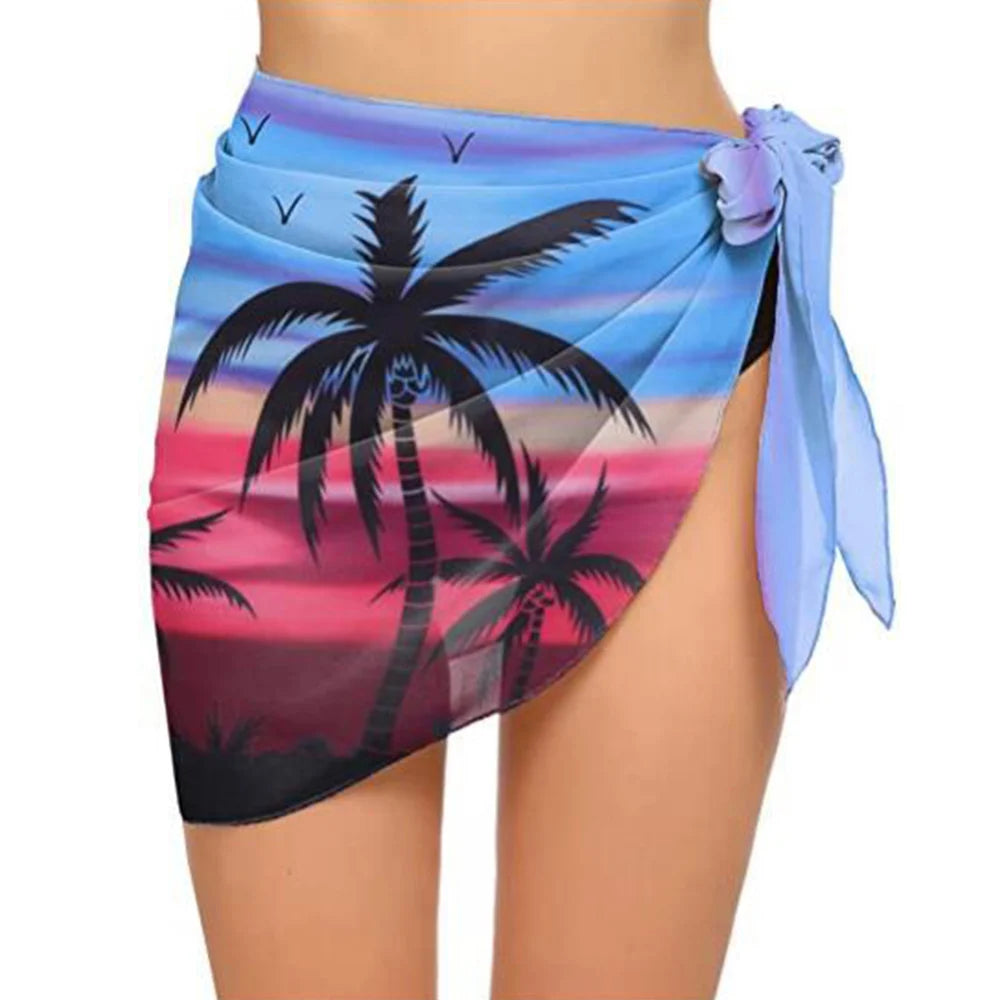 Chiffon Womens Sarongs Wrap Skirt Coverups Wrap Sheer Chiffon Swimsuit Scarf Cover Short Sarongs Beach Short Cover Beach Bikini