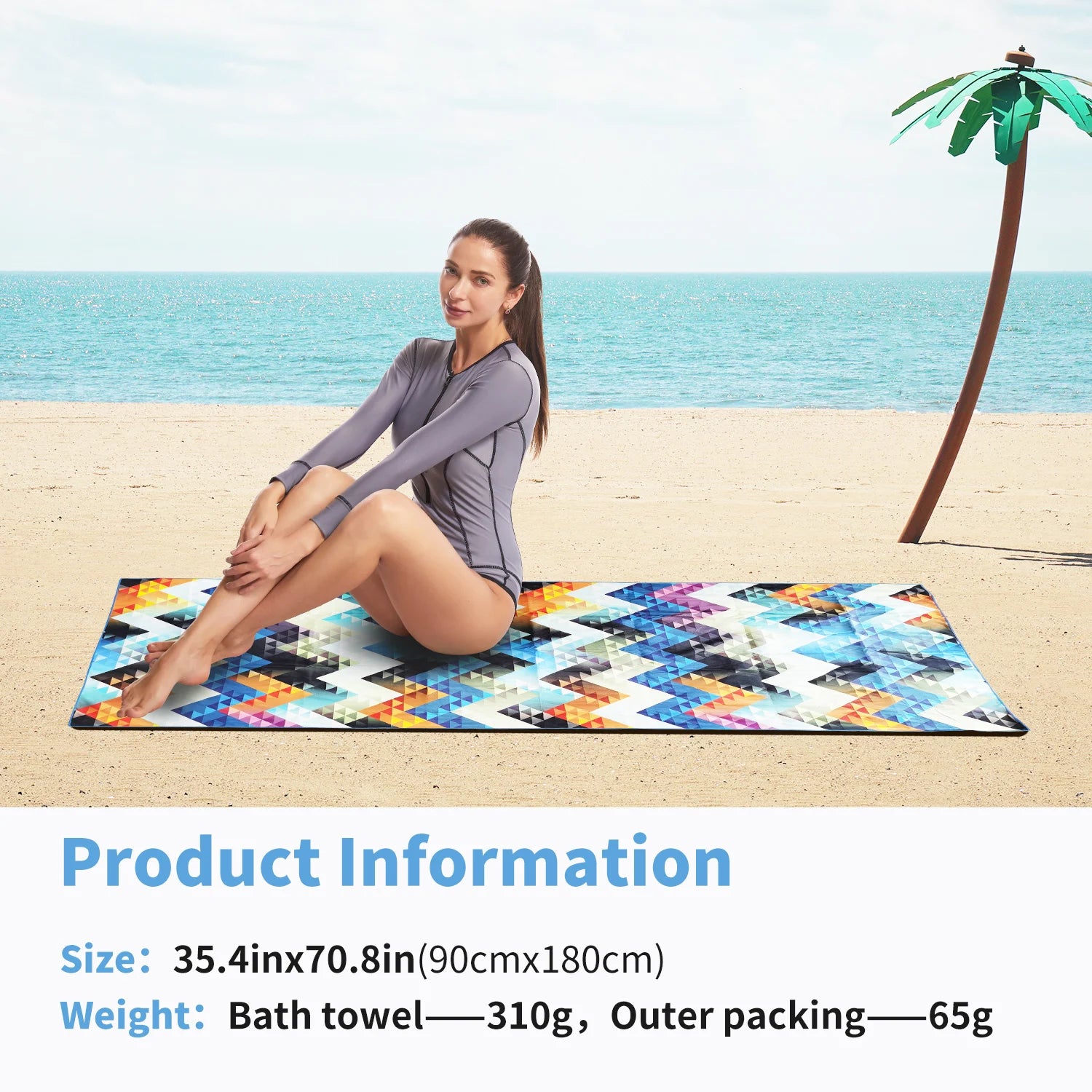 HiTurbo Microfiber Quick Drying Beach Towels , Ultra Lightweight, Fast-drying Super Absorbent Bohemian Printing