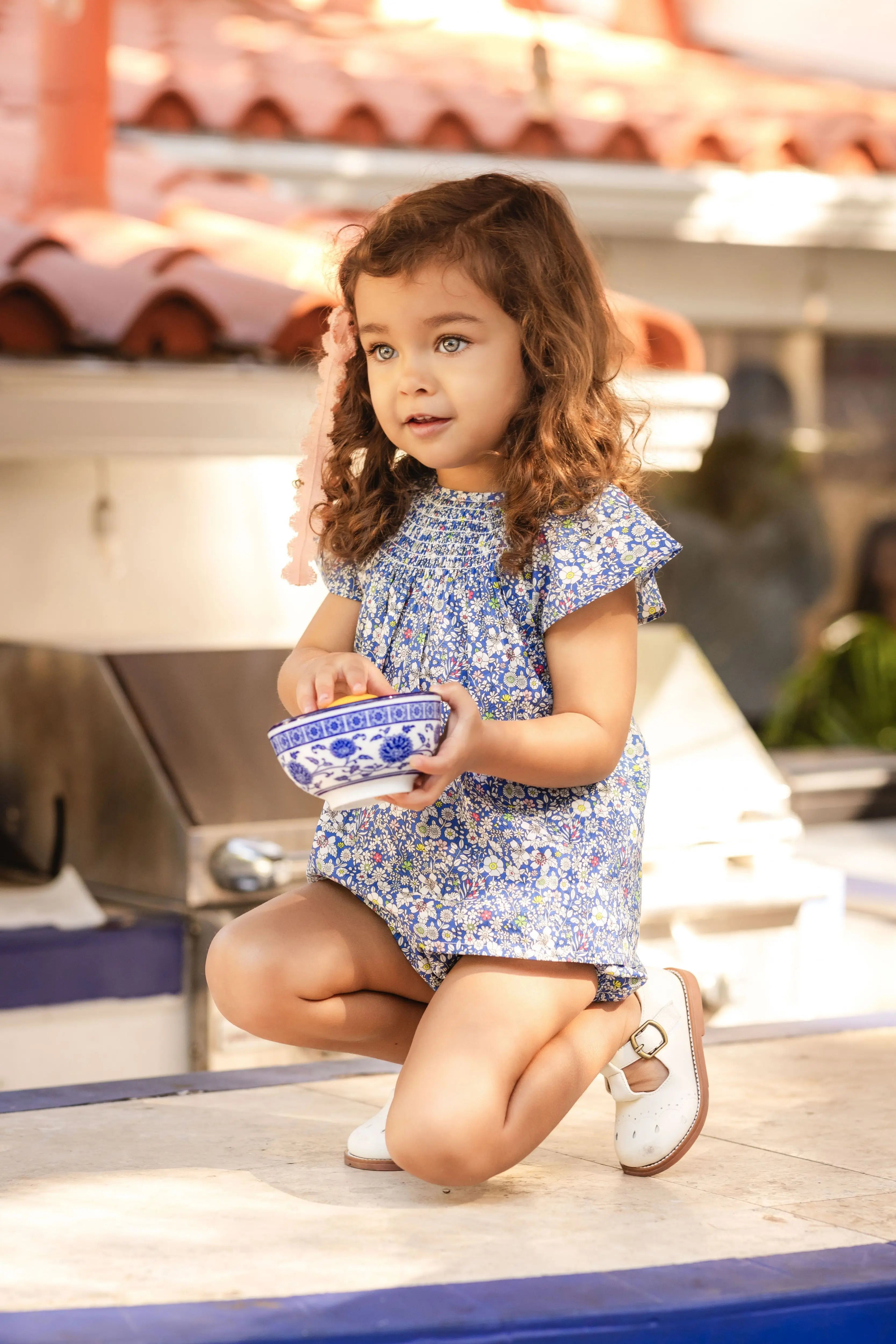 Ali Plus 2026 SS Smocking Floral Collection Brother Sister Matching Clothes Girls Cotton Dress Boys Cotton Knit Clothing