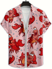 Cartoon Lobster Hawaiian Shirt Men Women Clothing Seafood Shirt Summer Holiday Shirt Short Sleeve Button Down Crawfish Shirts