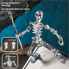 Halloween Magnetic Middle Ages Skeleton Posable Skeleton Human Shape Bones Halloween Haunted House Horror Props Skeleton Doll