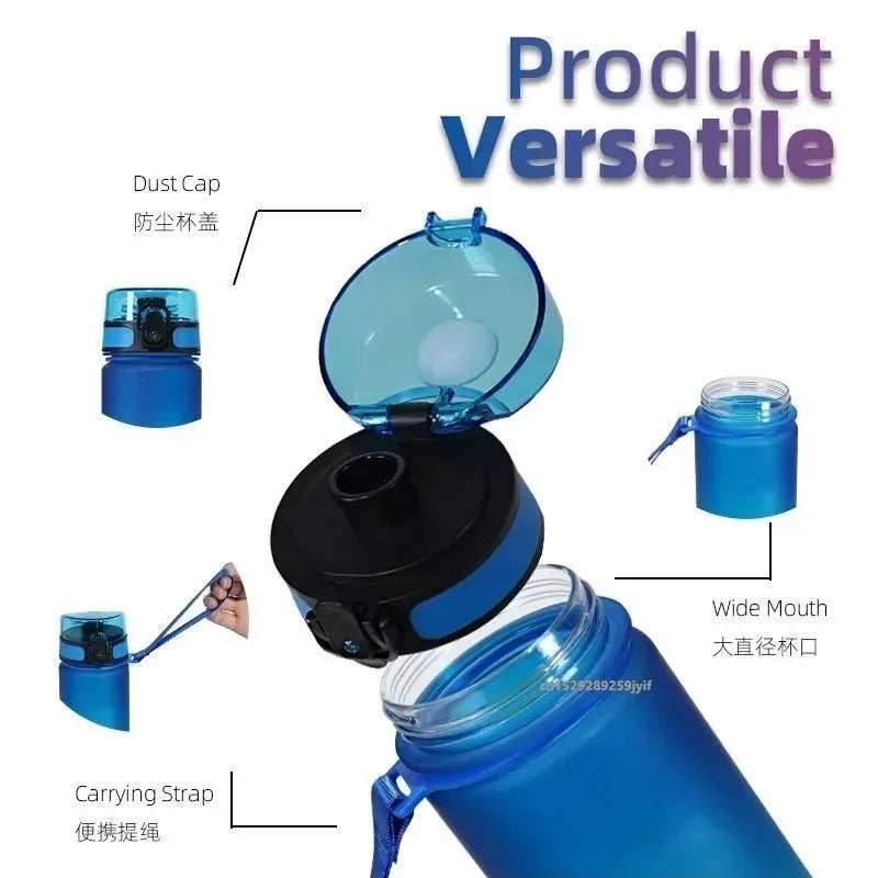 500ML/650ML/750ML/1000ML Sports Water Bottle Motivational Leak Proof Portable Reusable Plastic Cups Outdoor Travel Gym Jugs