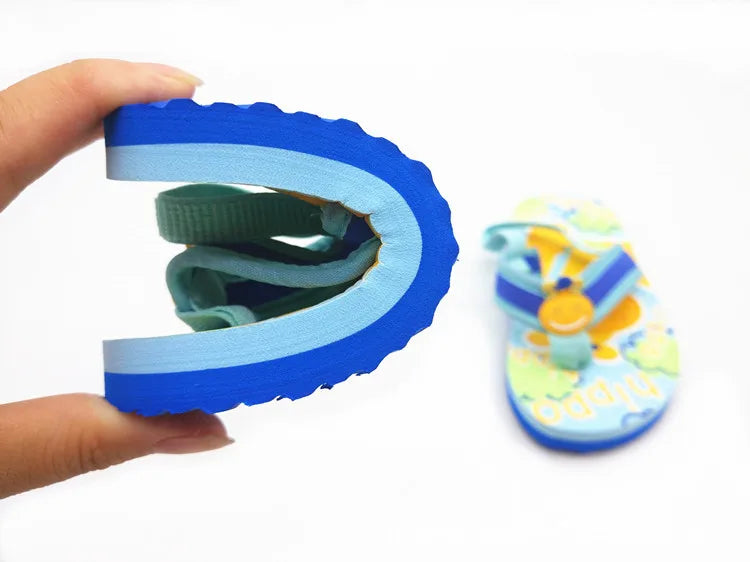 2026 Summer Children Cute Cartoon Animal Slippers Beach Shoes Kids Flip Flops Elastic Band Anti-slip Sandals Boys Girls Slippers