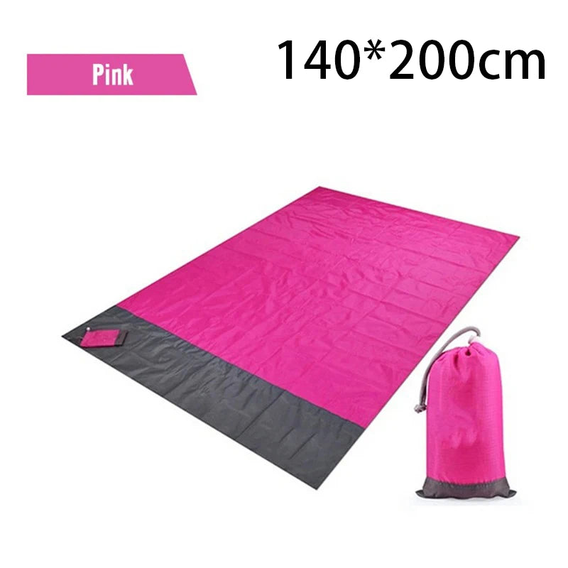 2x2.1m Waterproof Pocket Beach Blanket Folding Camping Mat Mattress Portable Lightweight Mat Outdoor Picnic Mat Sand Beach Mat