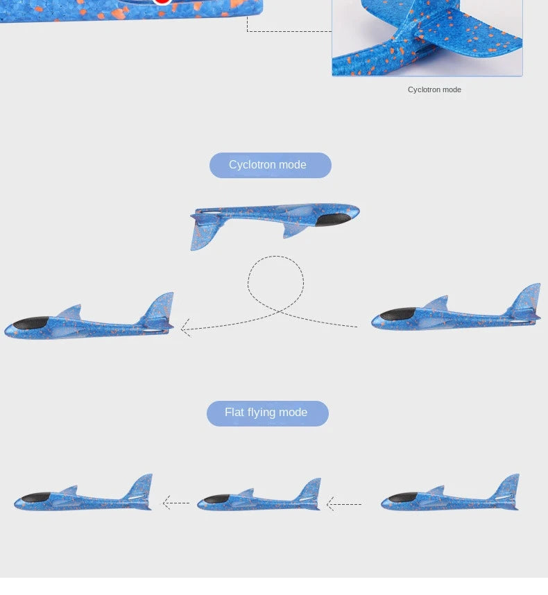 48cm Large Foam Airplane Children's Hand Thrown Airplane Glider Toy Outdoor Parent-child Interaction Funny Toy Boy Gift