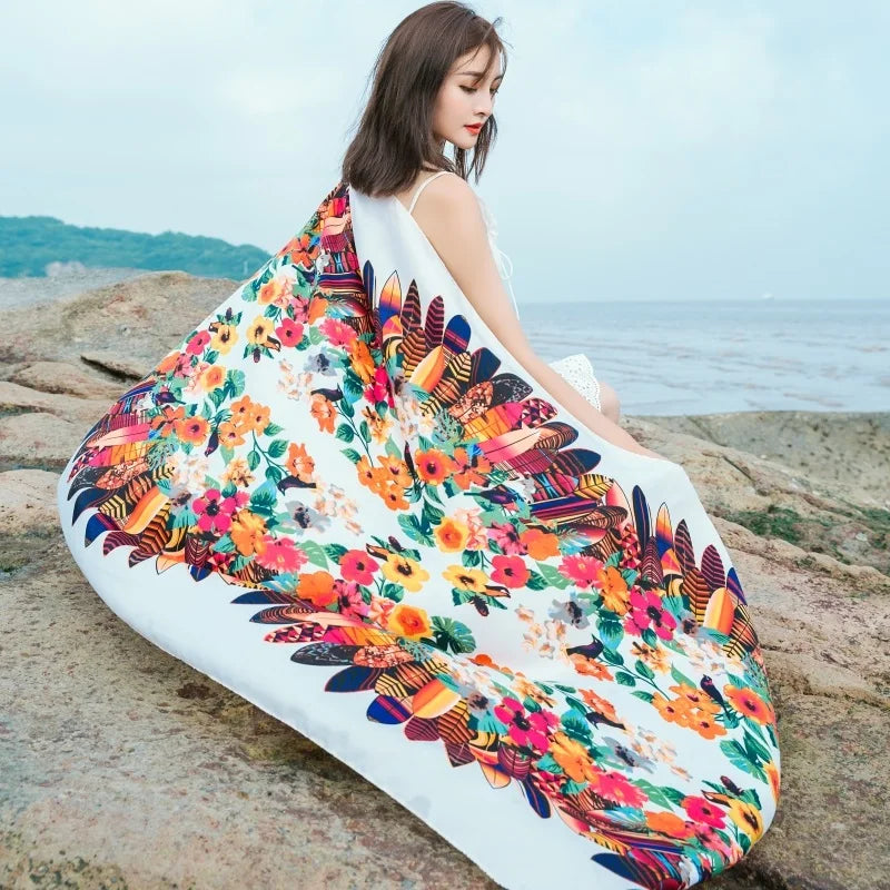 20 Styles 90x180cm Cotton Linen Summer Beach Dress Bikini Cover-ups Sarong Wrap Scarf Women Brazilian Swimsuit Bathing Cover Up