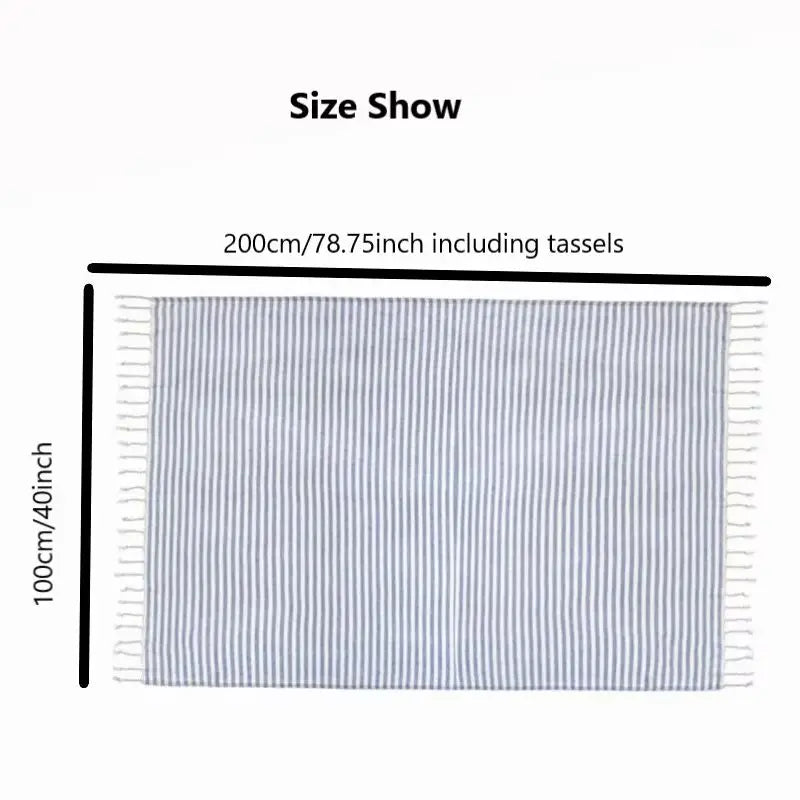 100x200cm Hot Sale Beach Towels Luxury Striped Tassel 100% Cotton Sauna Spa Bath Towel For Home Travel Turkish Large Beach Towel
