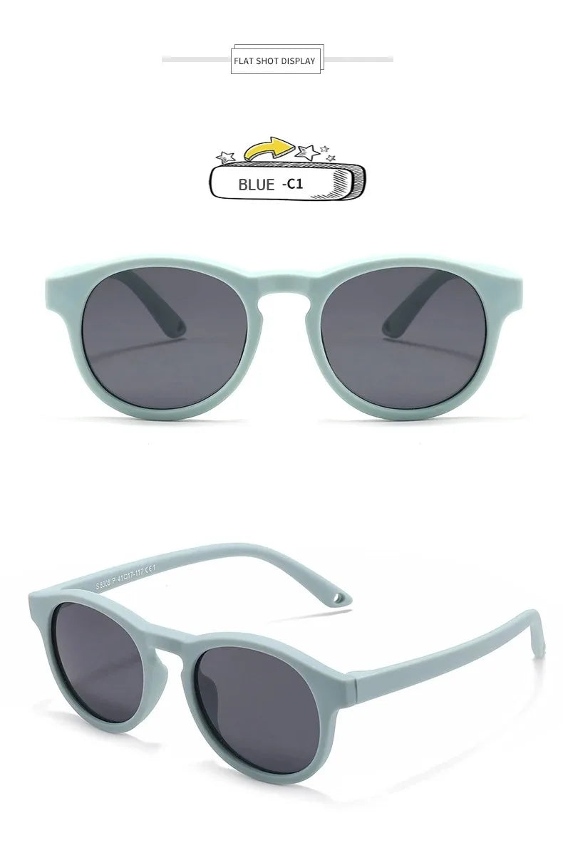 Fashion Baby's First Sunglasses with Strap Round Flexible UV400 Polarized Infant Sunglasses for Ages 0-3 Years