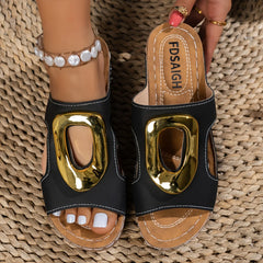Women Summer Platform Wedge Sandals Open Toe Slip On Slippers Ladies Casual Outdoor Beach Fashion Shoes