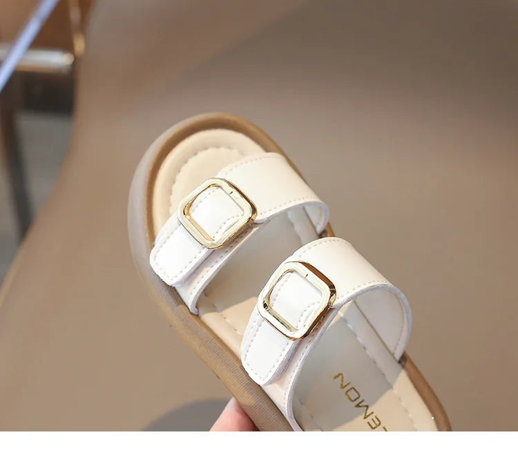 New Summer Slippers Boy Fashion Thick Bottom Flip Flops for Children Cut-outs Girls Beach Shoes