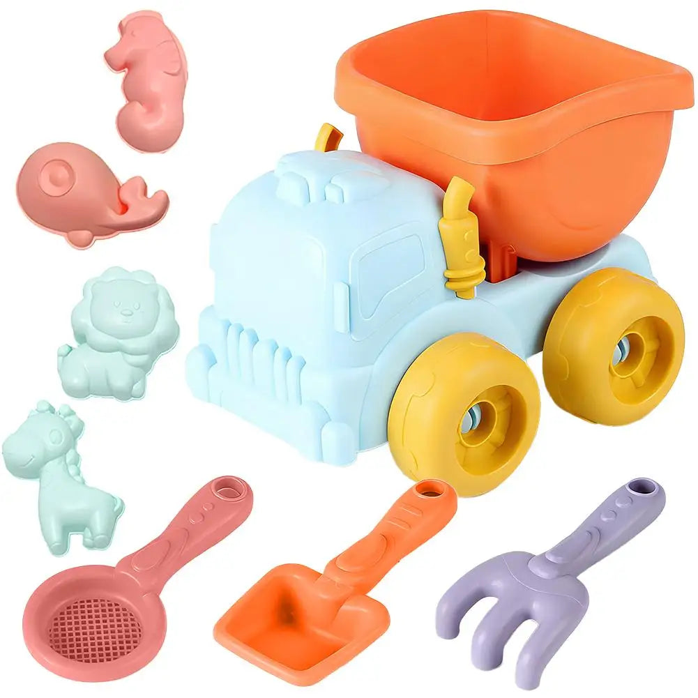 Children's Beach Toy Set, ATV, Sand Digging and Water Toy, Bucket, Hourglass, Shovel, Beach Sand Play Tool Toy