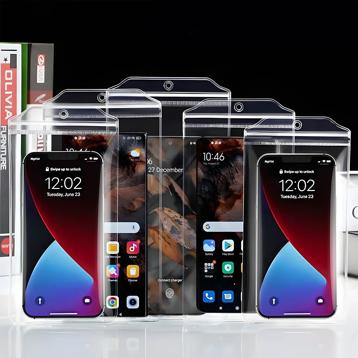 Waterproof Phone Pouch Bags Universal Transparent Rainproof Cellphone Cases Protective Cover for IPhone 15 16 17 Samsung Xiaomi