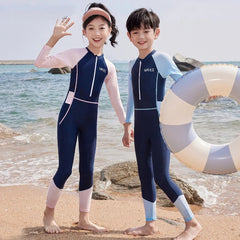 Full Body Boys Swimwear Sun Protection Kids Swimsuit One Piece Children Long Sleeve Bathing Suit Summer Swimming Pool Clothes