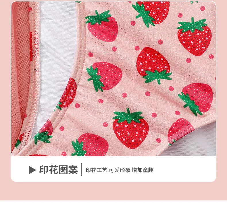 Girls Swimsuit 3 Pieces Swimwear for Kids Summer 2026 Children Bathsuits Beach Cover-Ups Bikini Sets Teenager Clothing