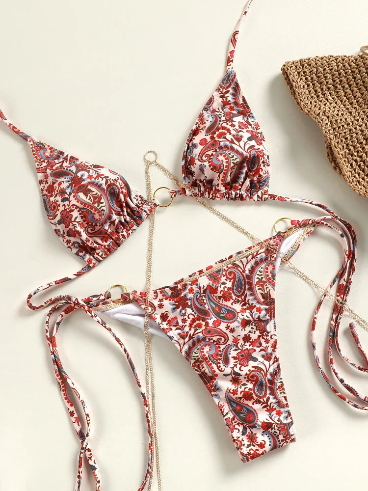 Bikinis Women's Swimming Suits Triangle Bathing Suits Bandage Swimwear Female Biquini Solid Sexy Bikini Set Summer