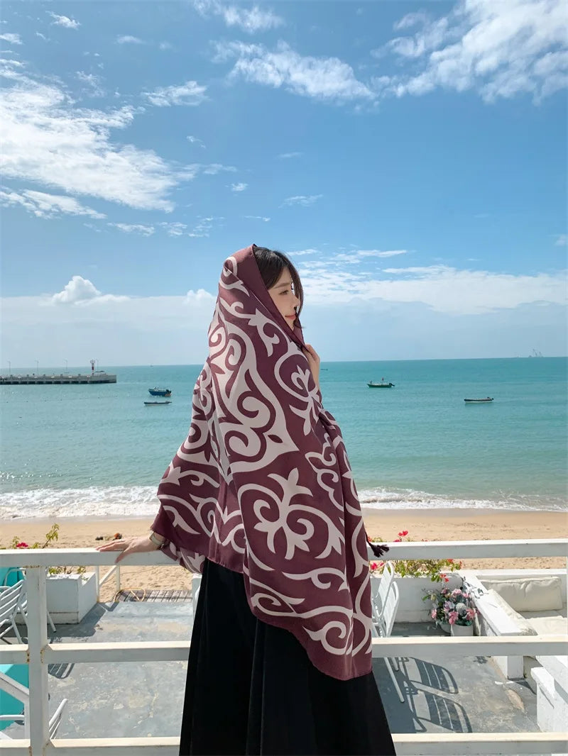 20 Styles 90x180cm Cotton Linen Summer Beach Dress Bikini Cover-ups Sarong Wrap Scarf Women Brazilian Swimsuit Bathing Cover Up