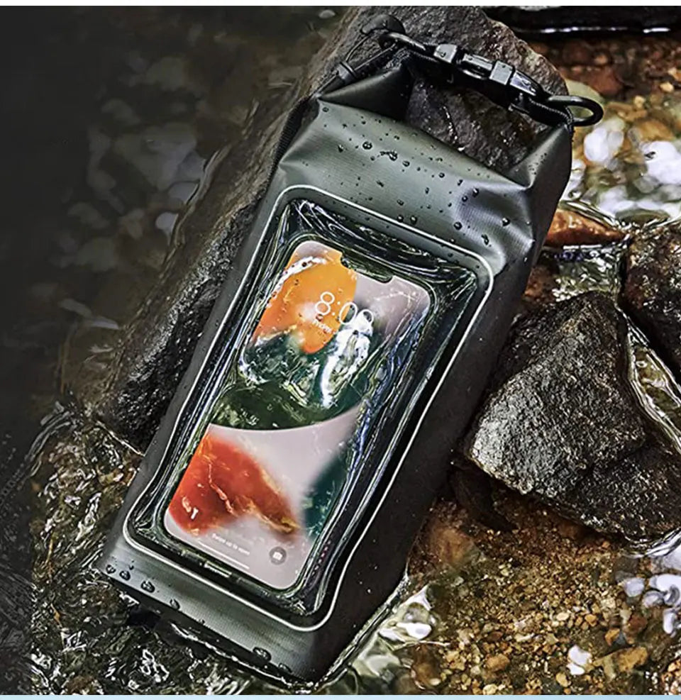 2L/5L Waterproof Dry Bag Touch Screen Swimming Waterproof PVC Bag Rafting Floating Outdoor Sport Bag Surfboard Kayak Storage Bag