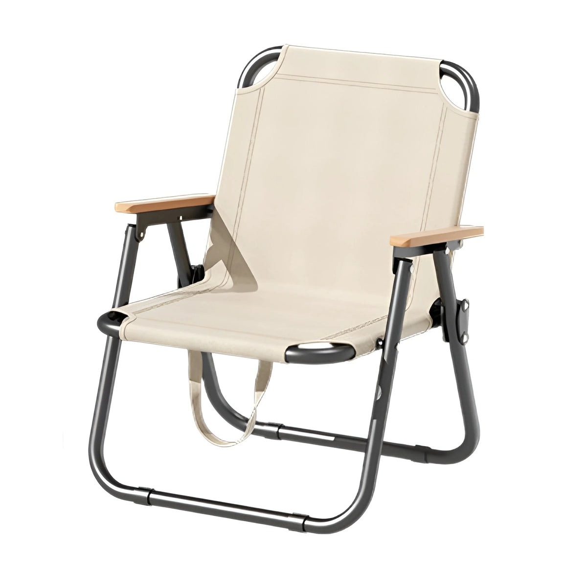 Portable Camping Chair Picnic Oxford Cloth Chair Beach Fishing Chair Outdoor Folding Beach Chair with Non-slip Mat Aluminum Blac