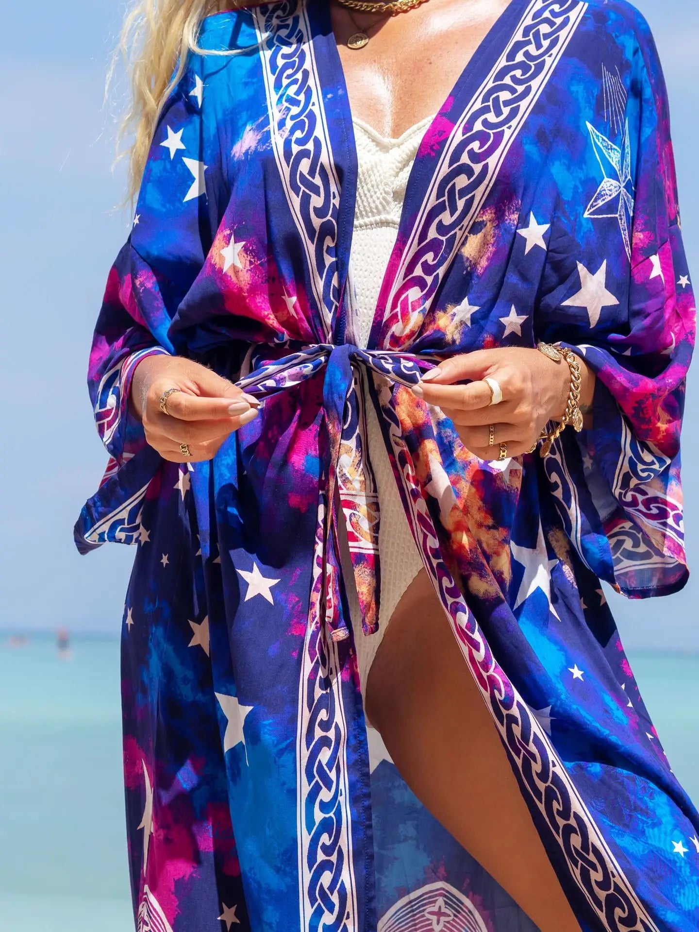 Swimsuit Cover Up Printed Kimono for Sea Boho Coverup Long Luxury Beach Outings Belted Swimwear Cape Holiday Bathing Suits Sales