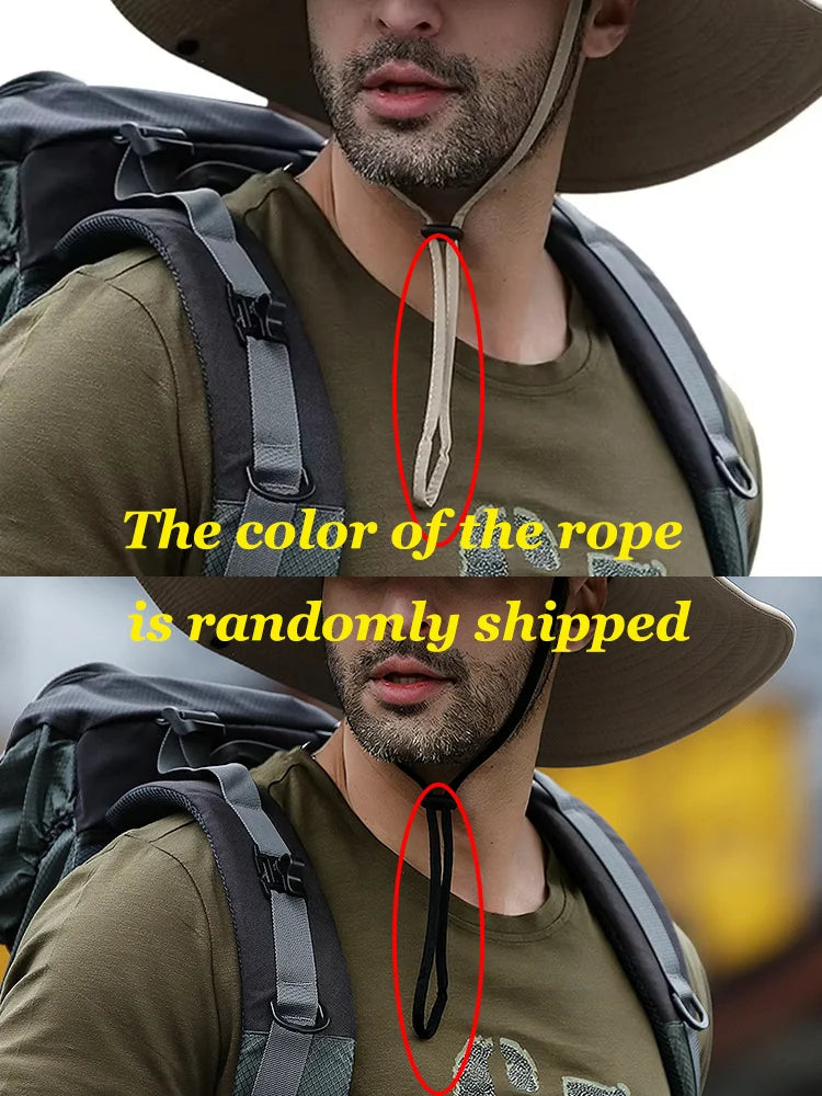 Summer Mountaineering Fishing Hat Men's UV Resistant Fisherman Hat Large Eave Outdoor Work Sun Protection Hat Sun Visor Hat