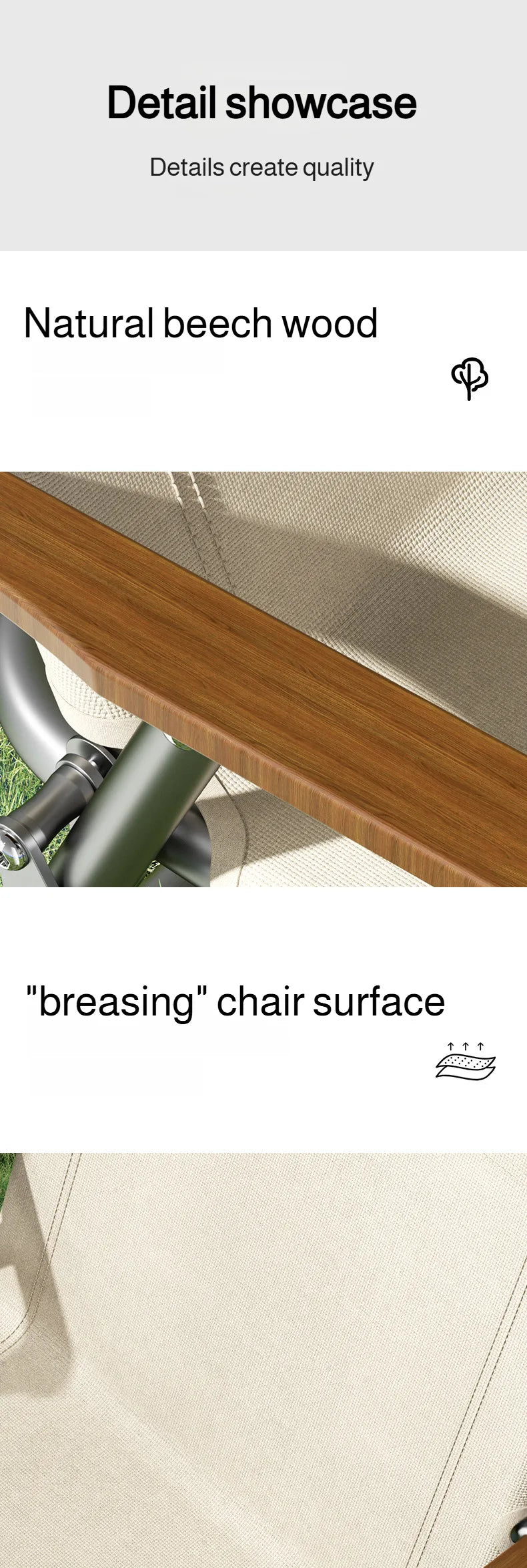 Portable Camping Chair Picnic Oxford Cloth Chair Beach Fishing Chair Outdoor Folding Beach Chair with Non-slip Mat Aluminum Blac