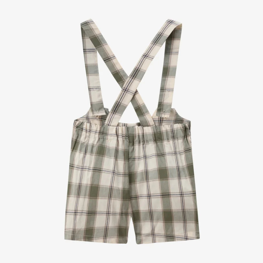 Clearance sale 2025 AS summer green grid & pink Floral collection brother sister family matching 100% cotton boys girls clothing