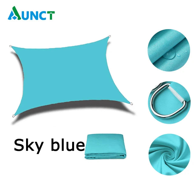 420D Waterproof Square Rectangular Shade sail, Outdoor Garden Swimming Pool Awning, Camping Hiking Sun shelter