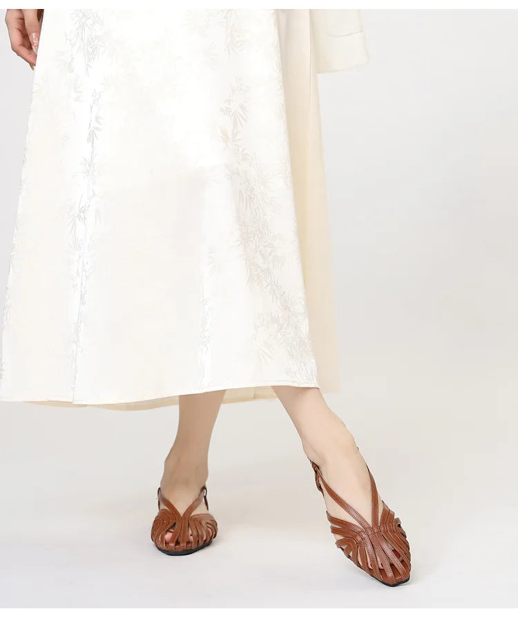 ZAROY Narrow Band Women Flat Sandals Large Size Designer Brand Banquet Wedding Shoes Summer Hollow Beach Gladiator Sandalias