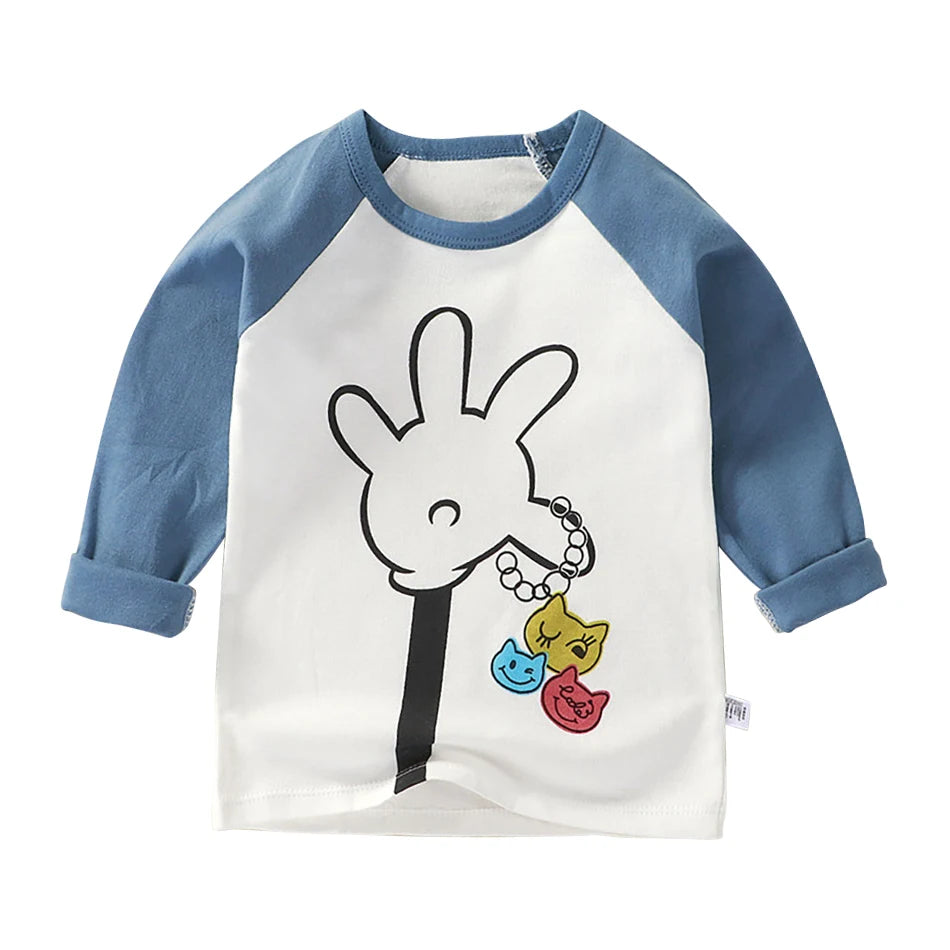 Durable Children Cotton Long Sleeve Dinosaur Pattern Print Shirts Suitable Boys and Girls Autumn Winter Playtime and School Days