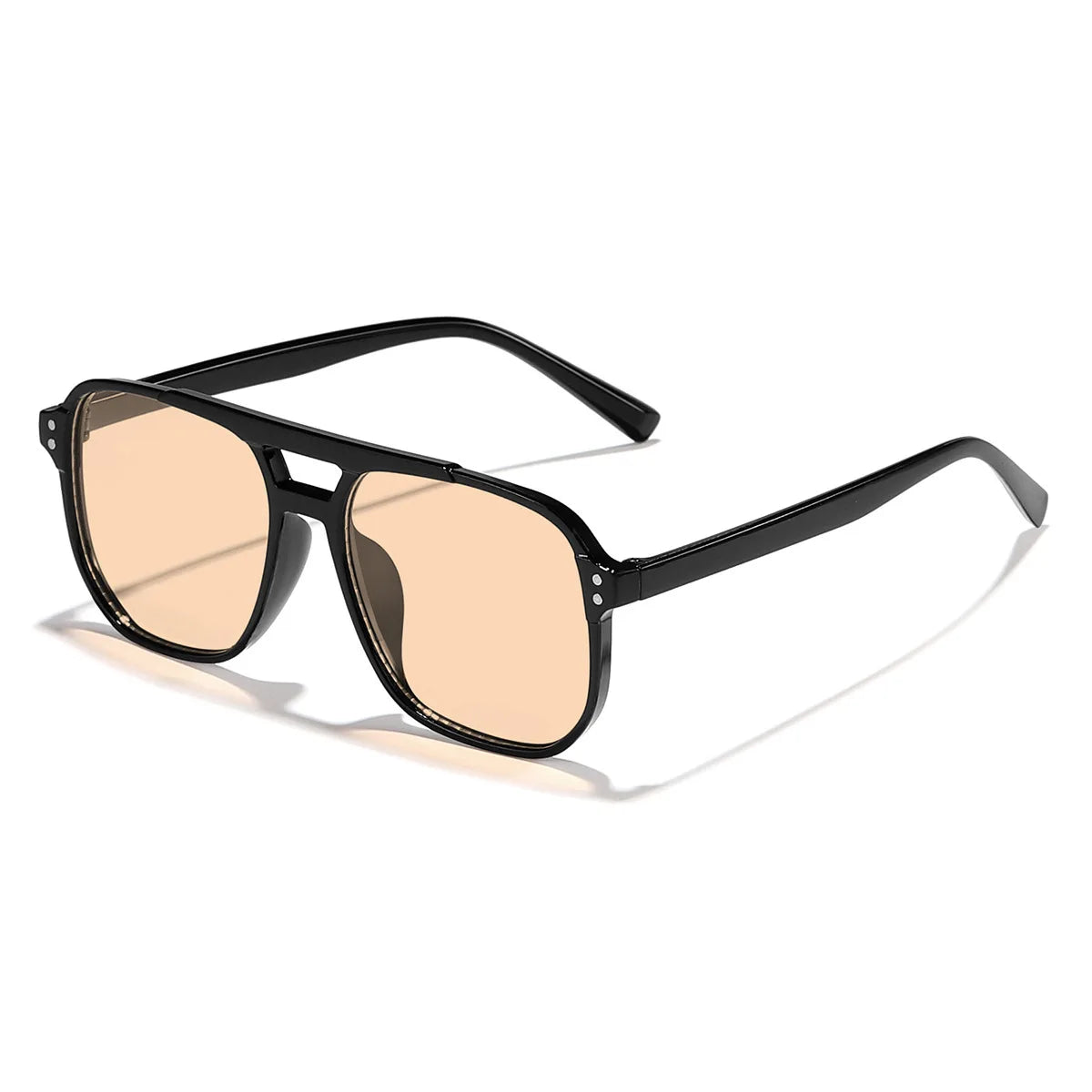 Square Big Frame Sunglasses for Men and Women Lightweight Frame Black Yellow Sun Glasses with UV Protection
