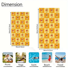 Winnie The Pooh Beach Towel for Adults Women Men, Cute Cartoon Printed Towel, Large Quick Dry Sand Free Microfiber Swim Towel