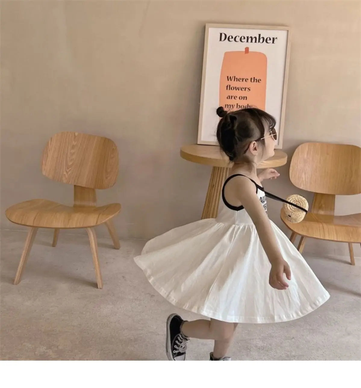2026 Summer Girls Cute Print One Piece Suspender Dress Casual Design
