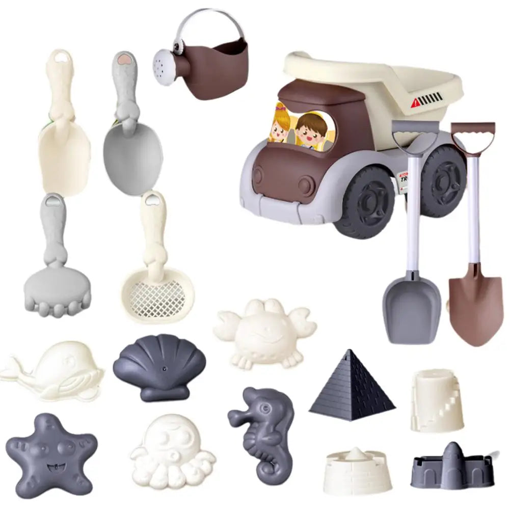 Children's Beach Toy Set, ATV, Sand Digging and Water Toy, Bucket, Hourglass, Shovel, Beach Sand Play Tool Toy