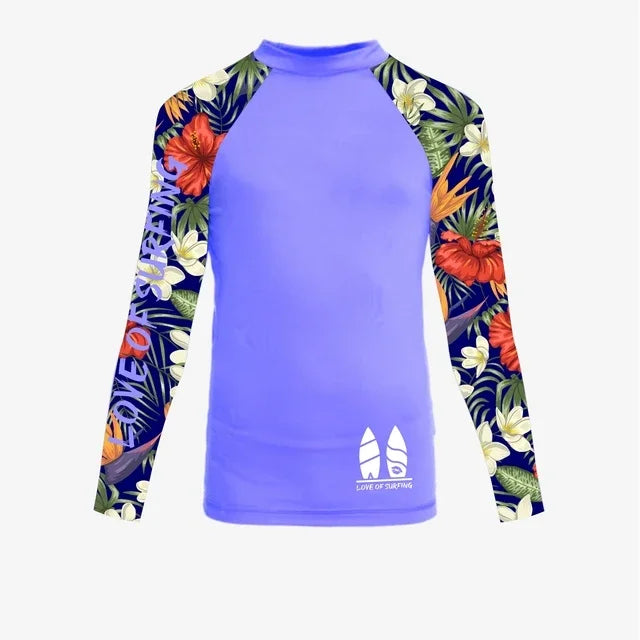 New Women's Surfing Shirt Women's Love Surfing T-shirt Beach Sunscreen Rashguard UV Protection Swimwear UPF Diving Sportsuit