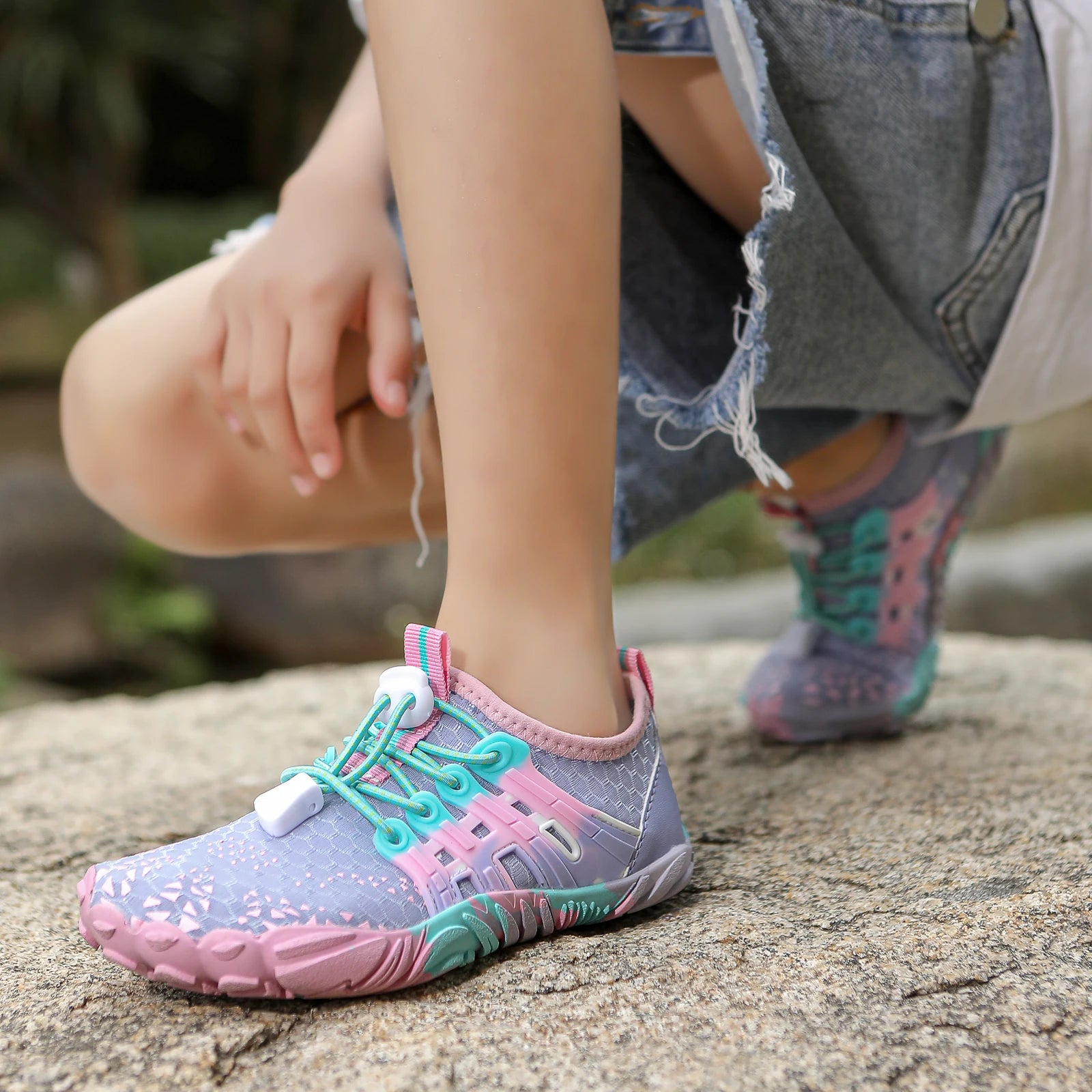 Children Outdoor Water Shoes Barefoot Aqua Five Fingers Sock Swimming Breathable Hiking Wading Beach Outdoor Upstream Sneakers