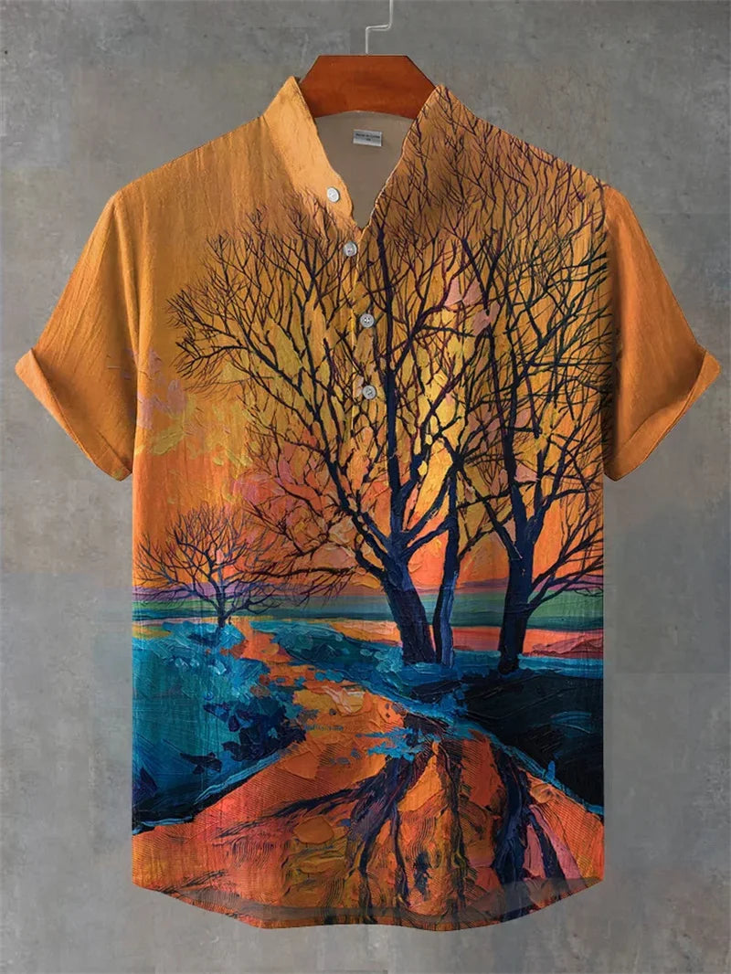 2025 Men's Shirt Hawaii Beach Holiday Flower Pattern Summer Casual Men's Top Breathable New Style