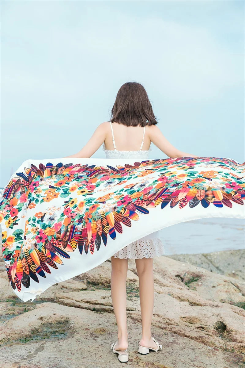 20 Styles 90x180cm Cotton Linen Summer Beach Dress Bikini Cover-ups Sarong Wrap Scarf Women Brazilian Swimsuit Bathing Cover Up
