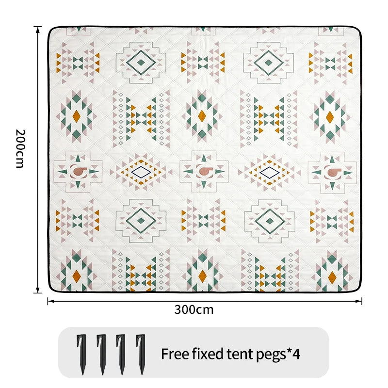 200x300 Outdoor Picnic Mat Lawn Mat Moisture-Proof Camping Mat Large Machine Washable Thickened