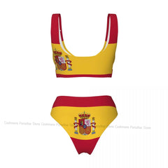 The Push-Up Bikini Women Sexy Separate Swimsuit Spain Flag Two-piece Beachwear