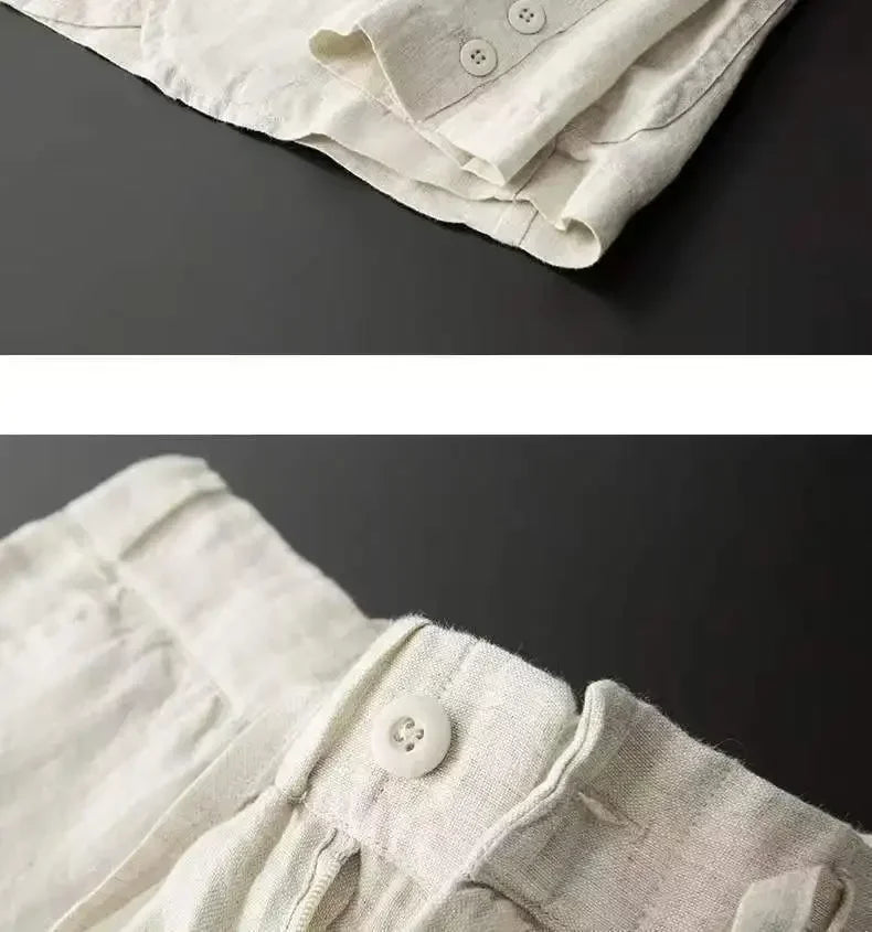 Men's Spring Summer Casual Sets Cotton Linen Two-piece Set Blazer Jacket + Pants Casual Business Thin Clothing Breathable Suit