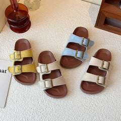 New Trend Girls Open-toe Slippers Summer Children's Causal Slip-on Shoes Fashion Kids Simple Boys Beach Flat Slippers Non-slip