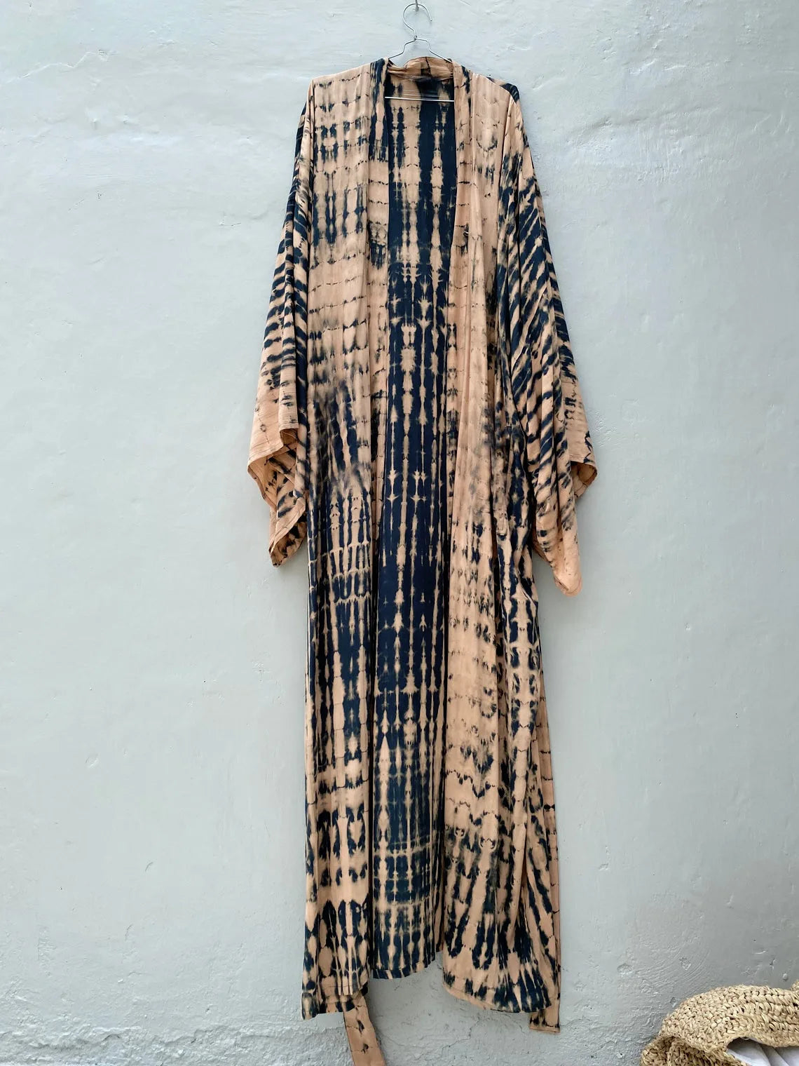 Women's Boho Stripe Tie Dye Swimsuit Cover Up with Belt Tunic Sarong Cardigan Dress Bikini Cover-ups Beach Wear Kimono