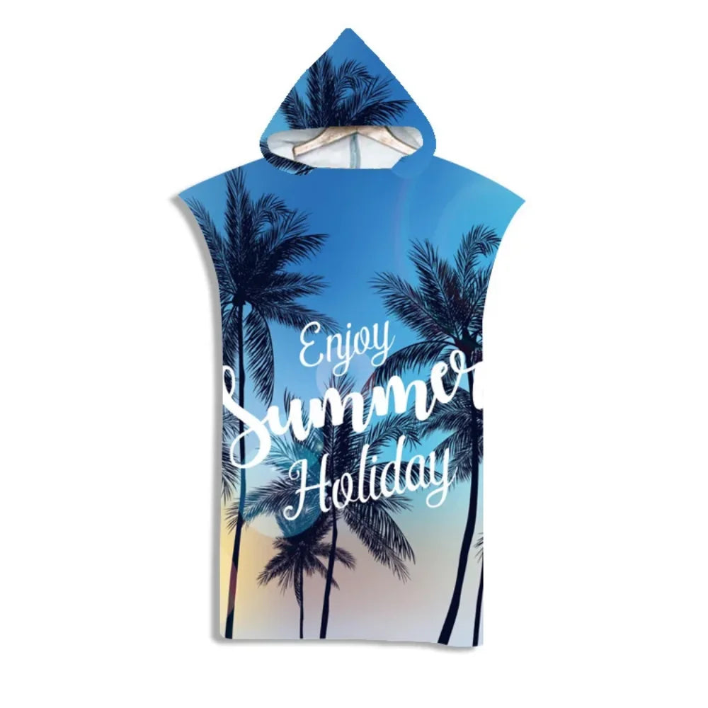 Adult Kids Beach Towel Quick Dry Hooded Cloak Children Women Large Bath Towels Sand Free Poncho Bathrobe For Summer Swim Surf
