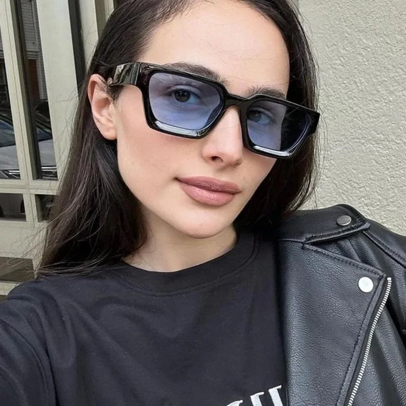Unisex Square Vintage Sunglasses, UV400 Protection Retro Punk Style Fashion Shades, Designer Eyewear for Men & Women Driving, Outdoor & Daily Wear